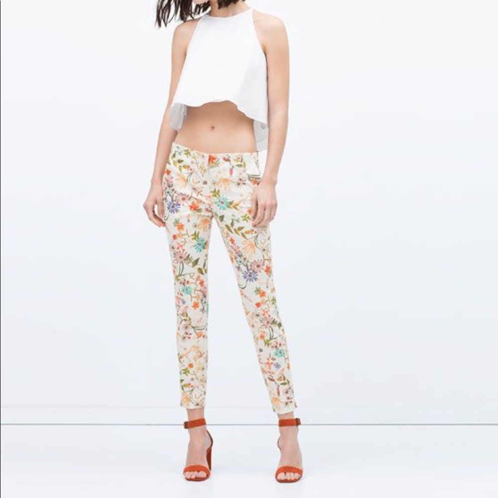 Zara Floral Skinny Pants